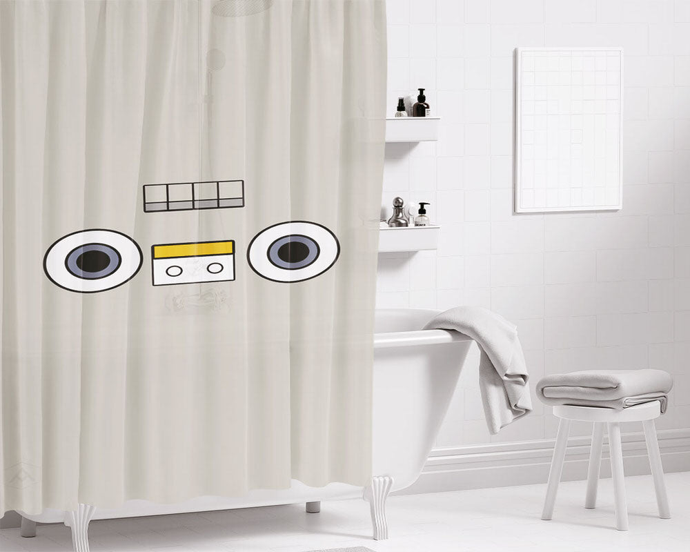 Tape Face Bathroom Shower Curtain Fabric Waterproof | 66 X 72 Inch