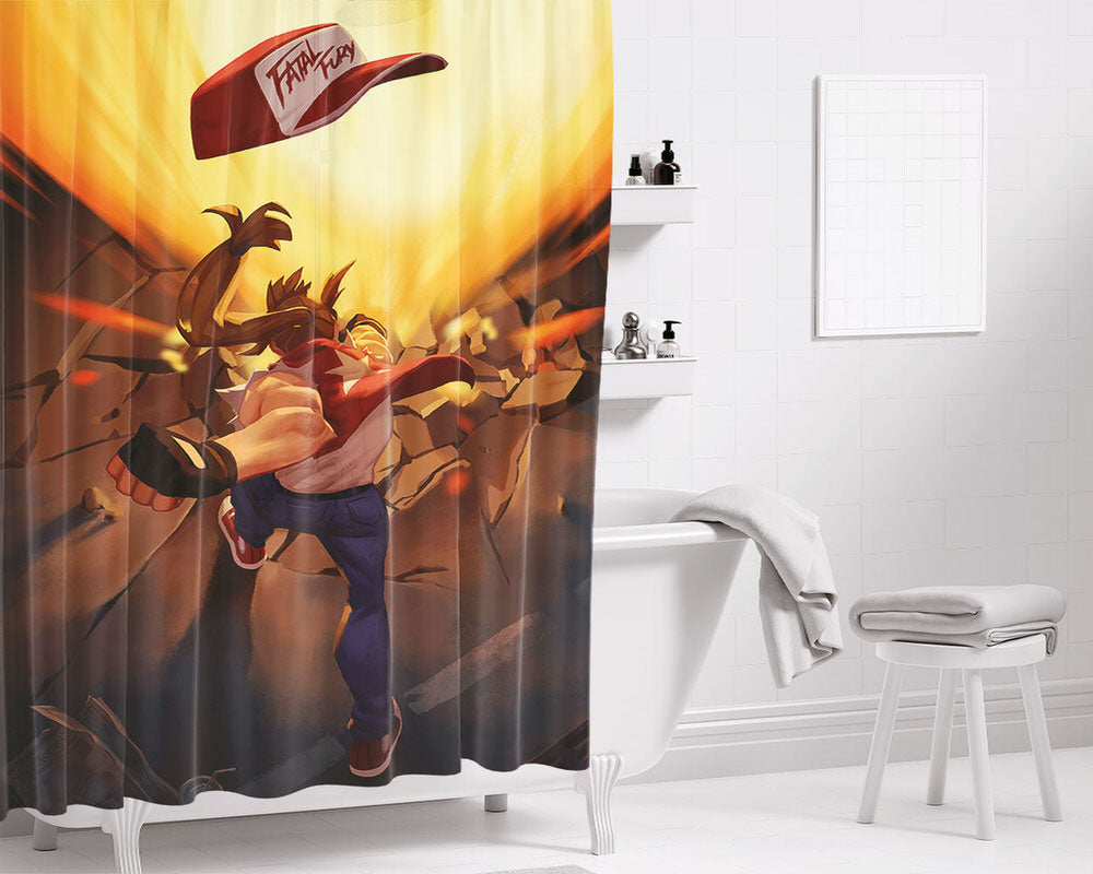 Terry Bogard Punch Bathroom Shower Curtain Fabric Waterproof | 66 X 72 Inch
