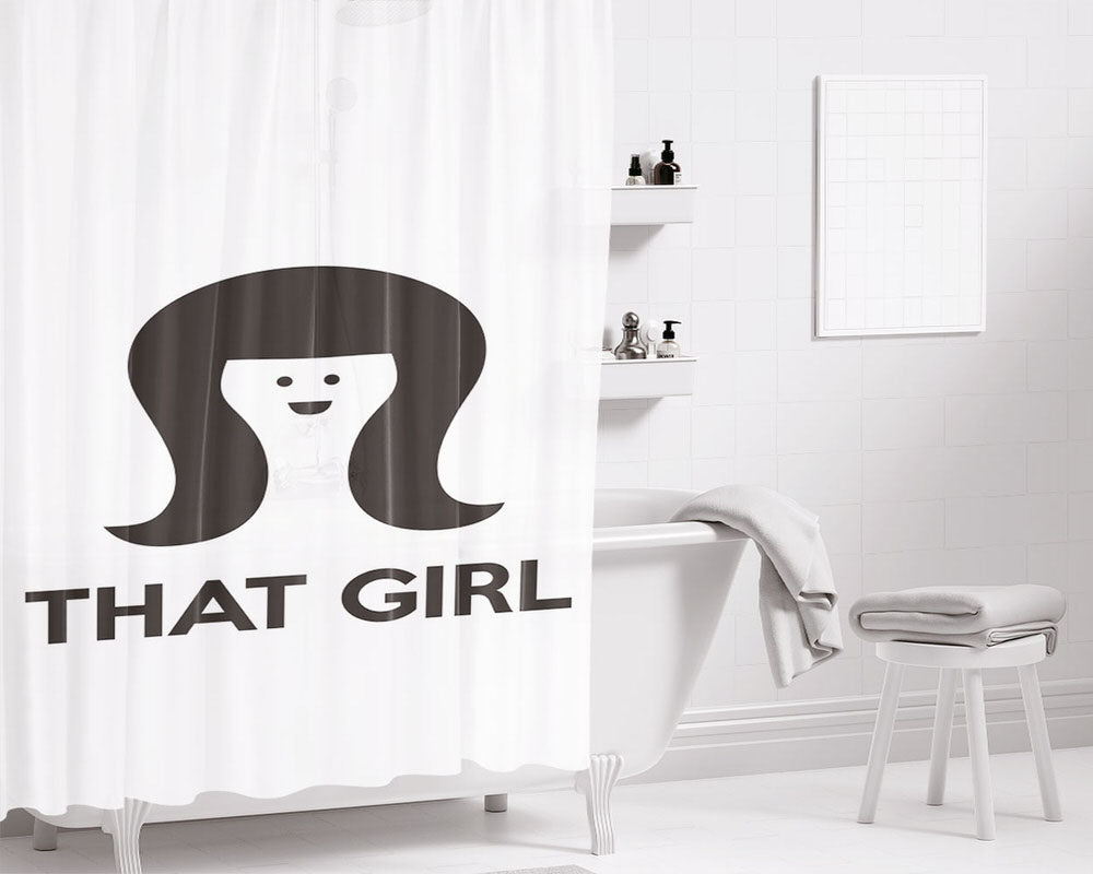 That Girl Bathroom Shower Curtain Fabric Waterproof | 66 X 72 Inch