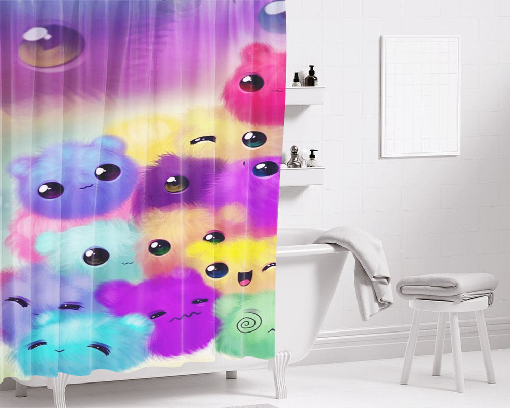 The Doll Cute Bathroom Shower Curtain Fabric Waterproof | 66 X 72 Inch