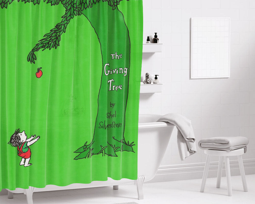 The Giving Tree Shel Silver Stein Bathroom Shower Curtain Fabric Waterproof | 66 X 72 Inch