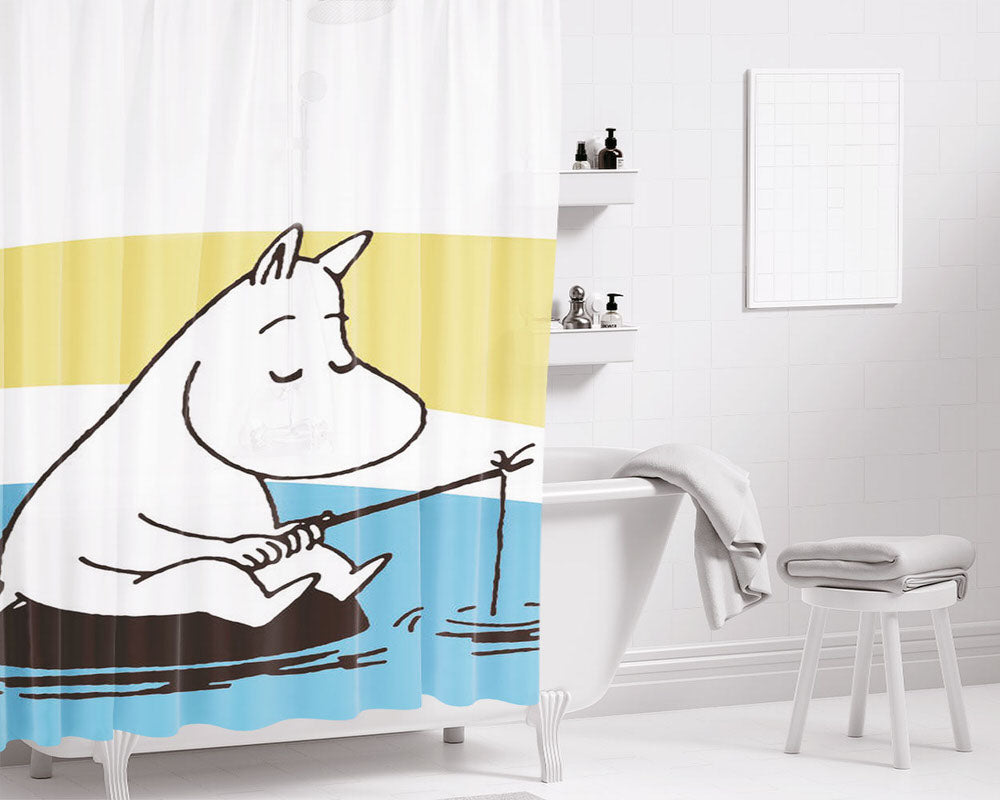 The Moomins Bathroom Shower Curtain Fabric Waterproof | 66 X 72 Inch