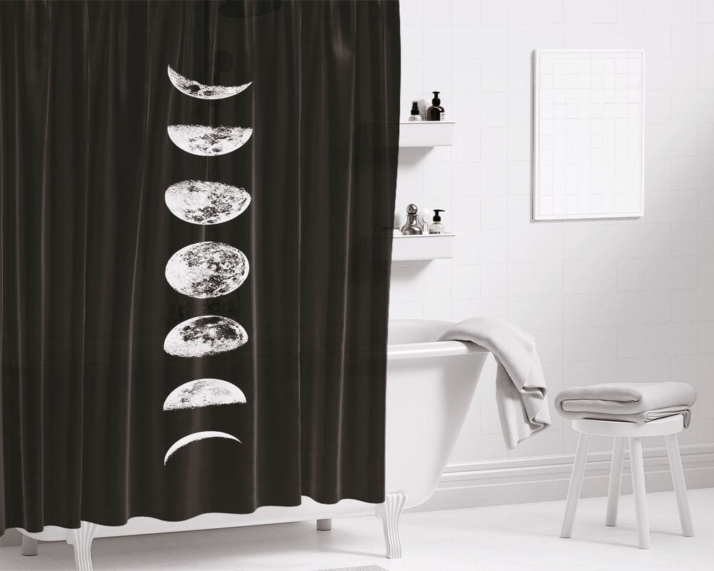 The Moon Wallpaper Bathroom Shower Curtain Fabric Waterproof | 66 X 72 Inch