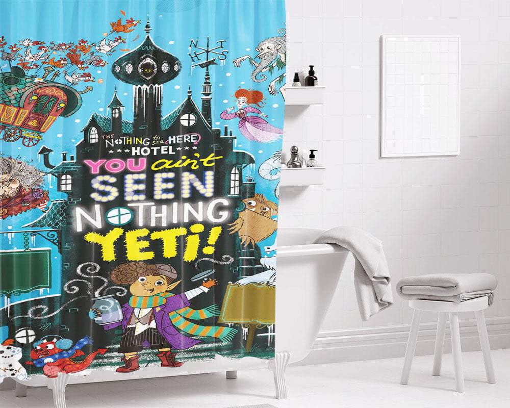 The Nothing To See Here Hotel Bathroom Shower Curtain Fabric Waterproof | 66 X 72 Inch