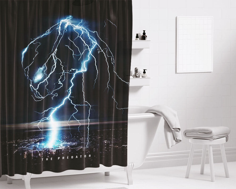 The Predator Lightning Poster Bathroom Shower Curtain Fabric Waterproof | 66 X 72 Inch