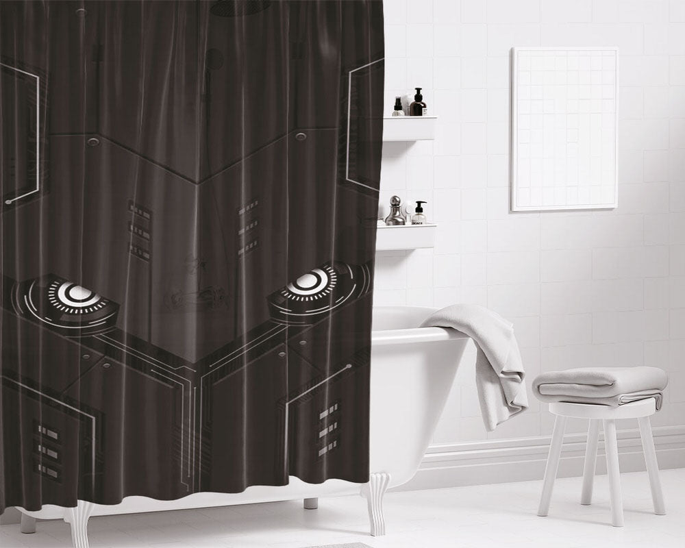 The Texture Robot Bathroom Shower Curtain Fabric Waterproof | 66 X 72 Inch