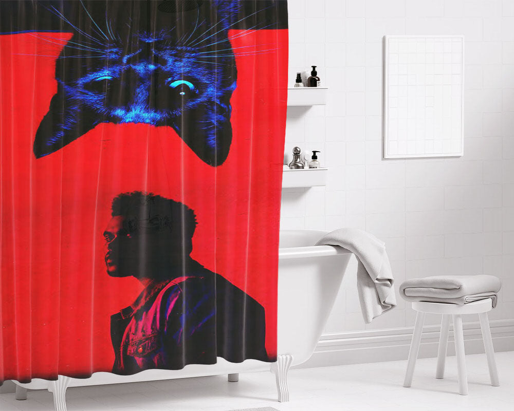 The Weekend With Cat Bathroom Shower Curtain Fabric Waterproof | 66 X 72 Inch