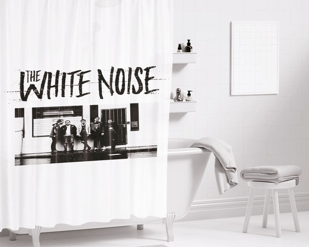 The White Noise Band Bathroom Shower Curtain Fabric Waterproof | 66 X 72 Inch