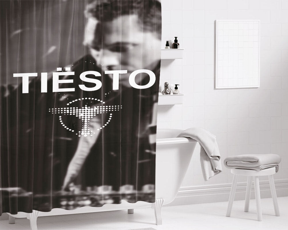Tiesto Wallpaper Bathroom Shower Curtain Fabric Waterproof | 66 X 72 Inch