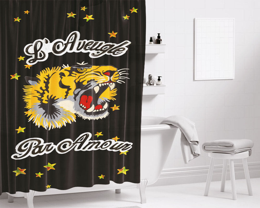 Tiger Stars Bathroom Shower Curtain Fabric Waterproof | 66 X 72 Inch