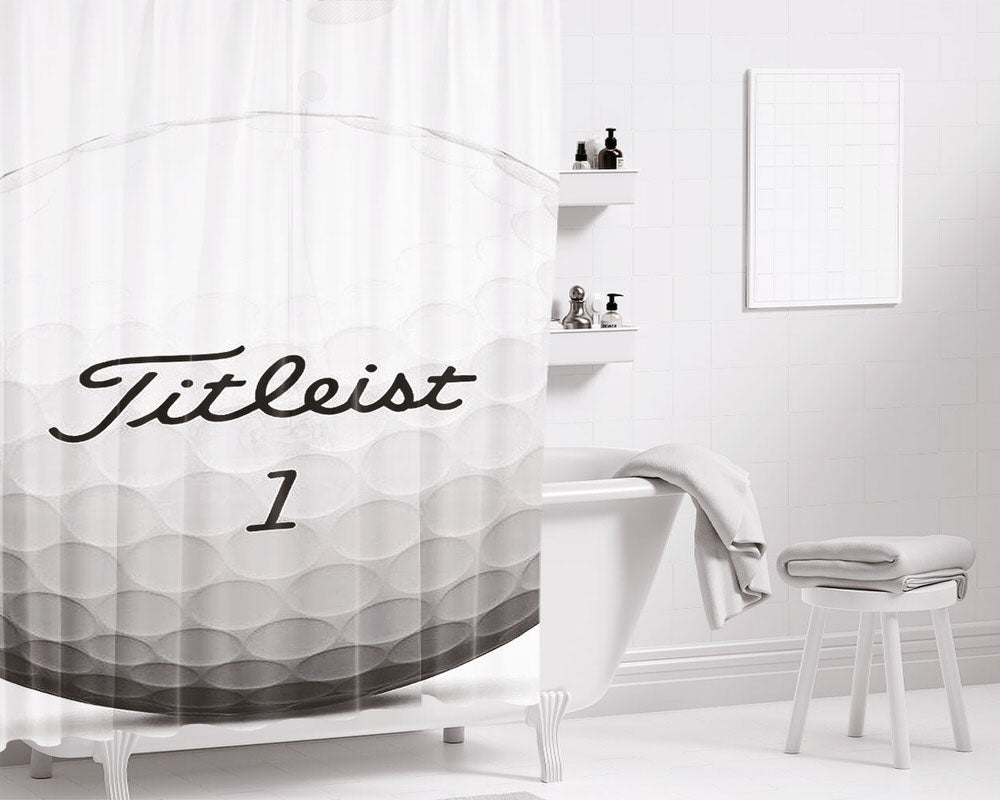 Titleist Ball Bathroom Shower Curtain Fabric Waterproof | 66 X 72 Inch