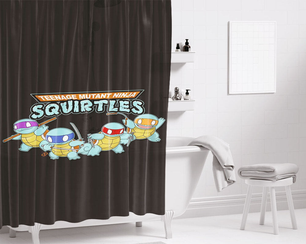 Tmnt Squirtles Bathroom Shower Curtain Fabric Waterproof | 66 X 72 Inch