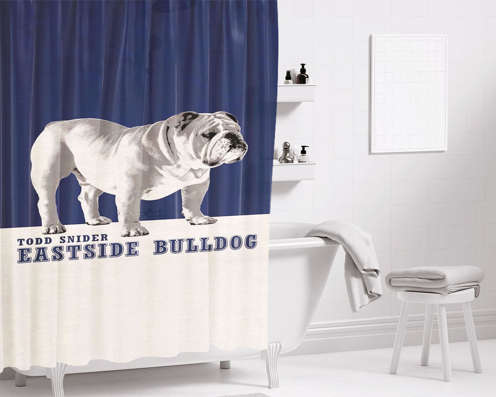 Todd Snider Eastside Bulldog Bathroom Shower Curtain Fabric Waterproof | 66 X 72 Inch