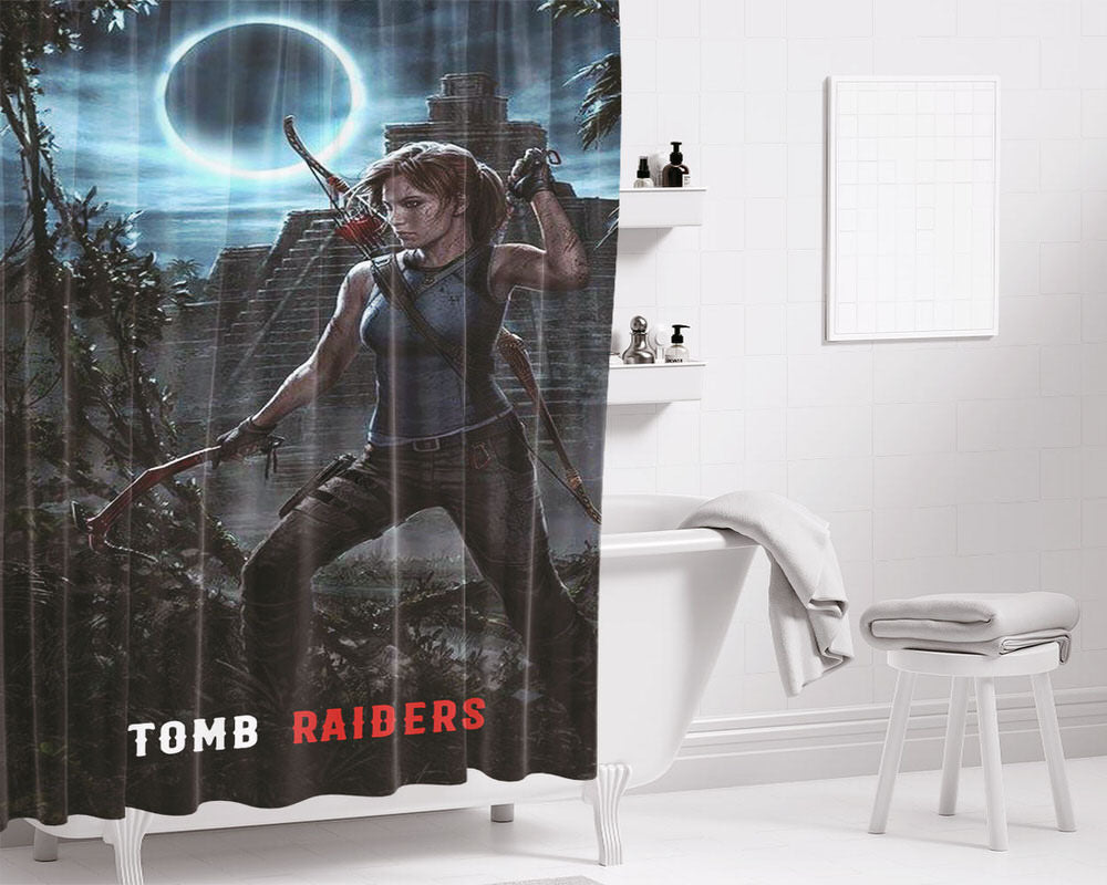 Tomb Raider Astec Treasure Bathroom Shower Curtain Fabric Waterproof | 66 X 72 Inch