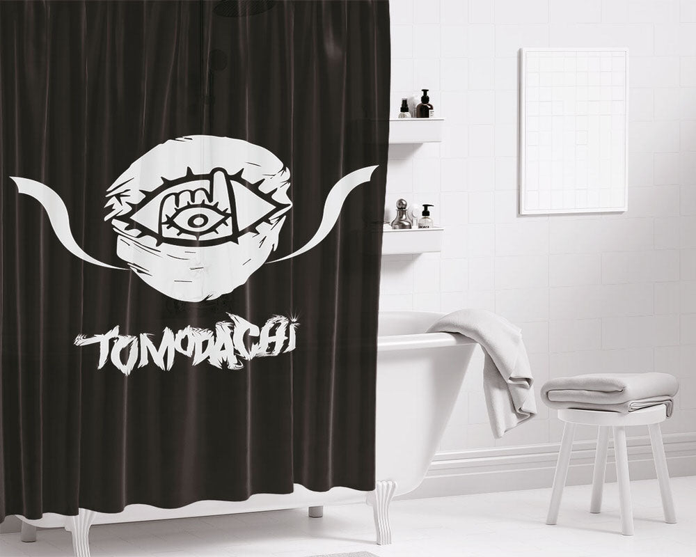 Tomodachi Logo 2 Bathroom Shower Curtain Fabric Waterproof | 66 X 72 Inch