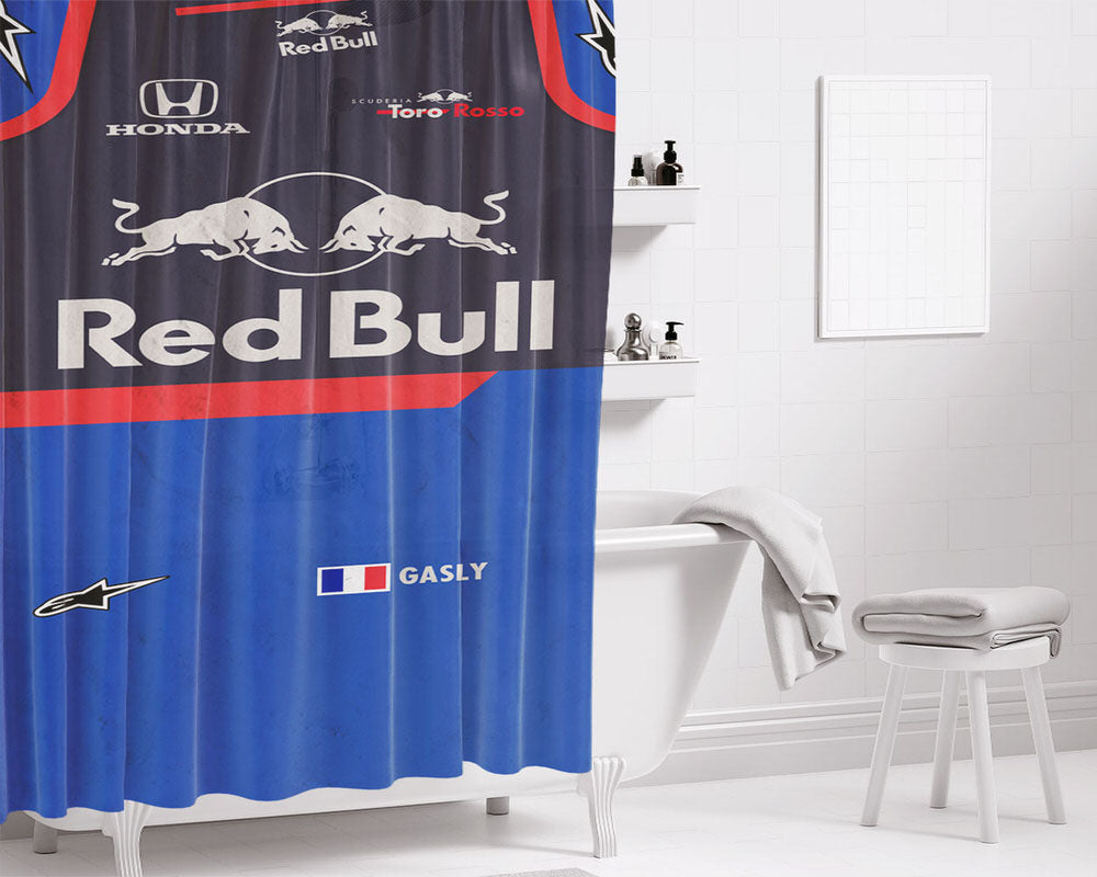 Toro Rosso - Pierre Gasly Bathroom Shower Curtain Fabric Waterproof | 66 X 72 Inch