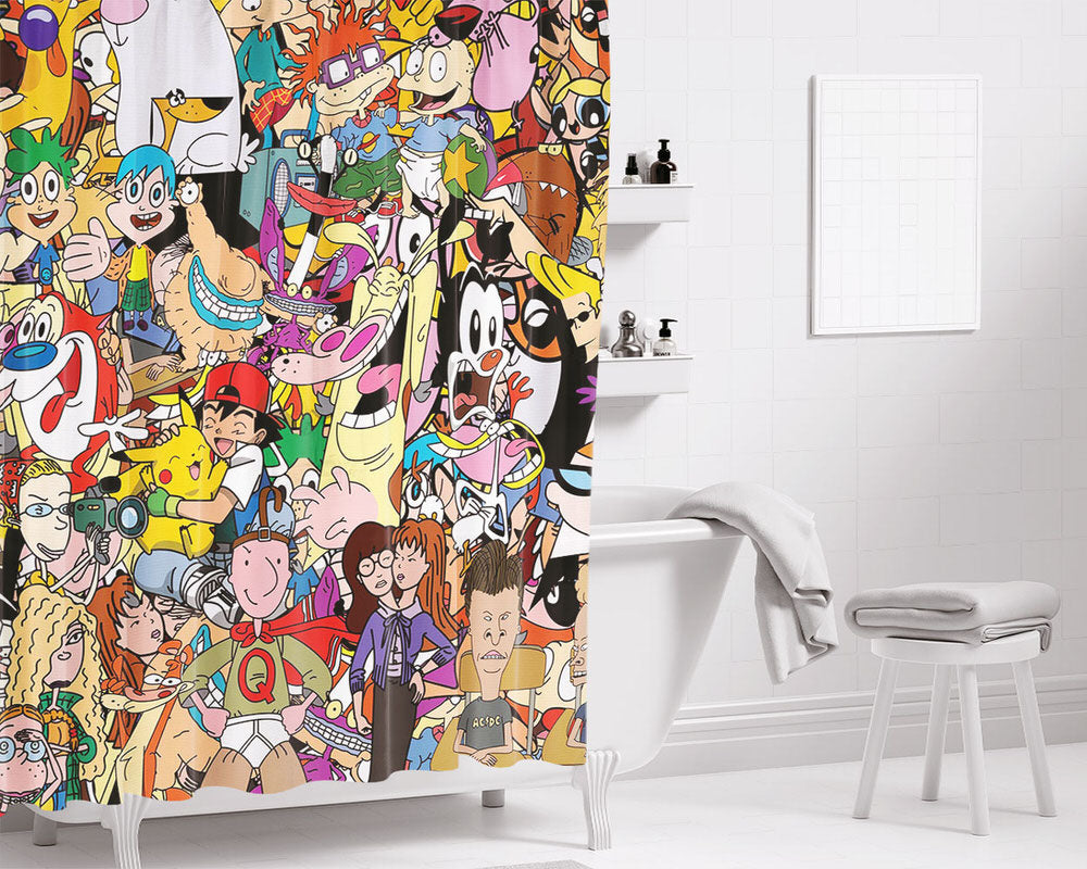 Totally 90S Bathroom Shower Curtain Fabric Waterproof | 66 X 72 Inch