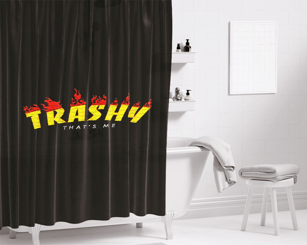 Trashy Tshirt Bathroom Shower Curtain Fabric Waterproof | 66 X 72 Inch