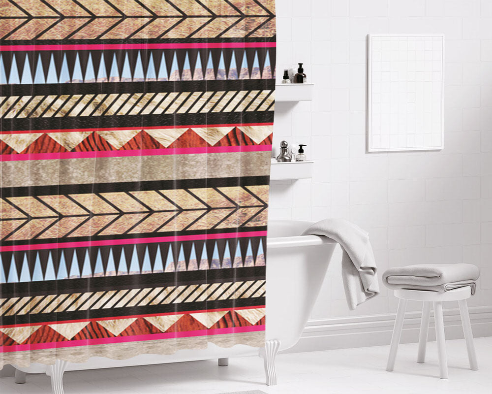 Tribal Bathroom Shower Curtain Fabric Waterproof | 66 X 72 Inch