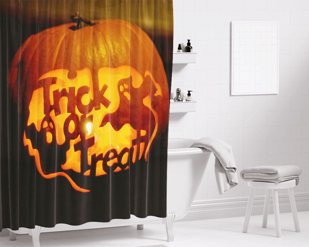 Trick Of Treat Hallowen Bathroom Shower Curtain Fabric Waterproof | 66 X 72 Inch