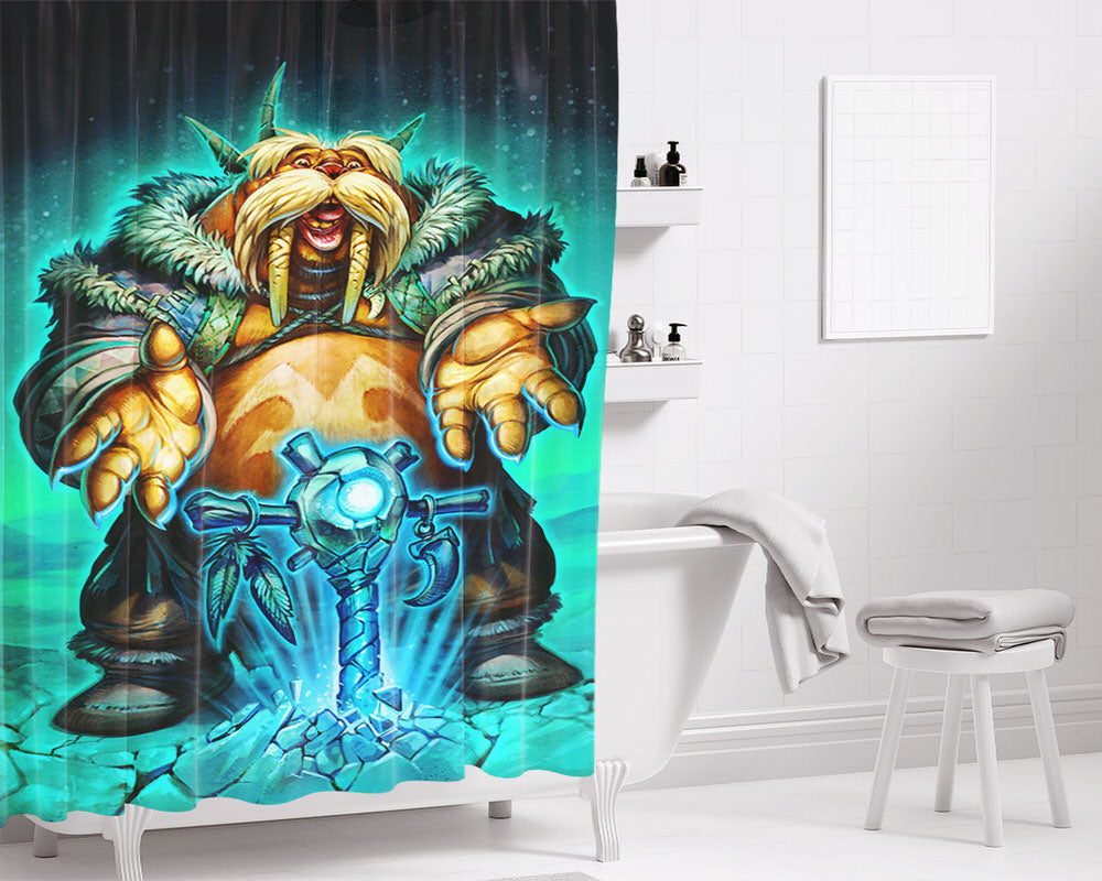 Tuskarr Totemic Shaman Bathroom Shower Curtain Fabric Waterproof | 66 X 72 Inch
