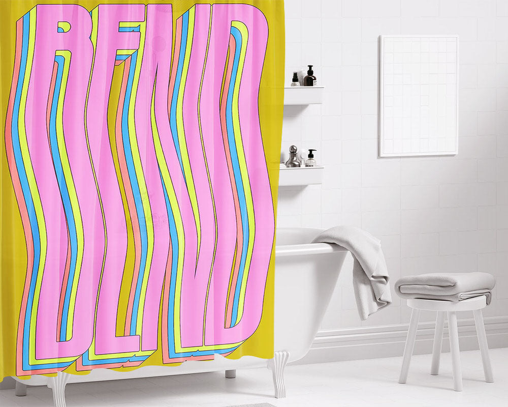 Tyler Spangler Bend Minimalist Wallpaper Bathroom Shower Curtain Fabric Waterproof | 66 X 72 Inch