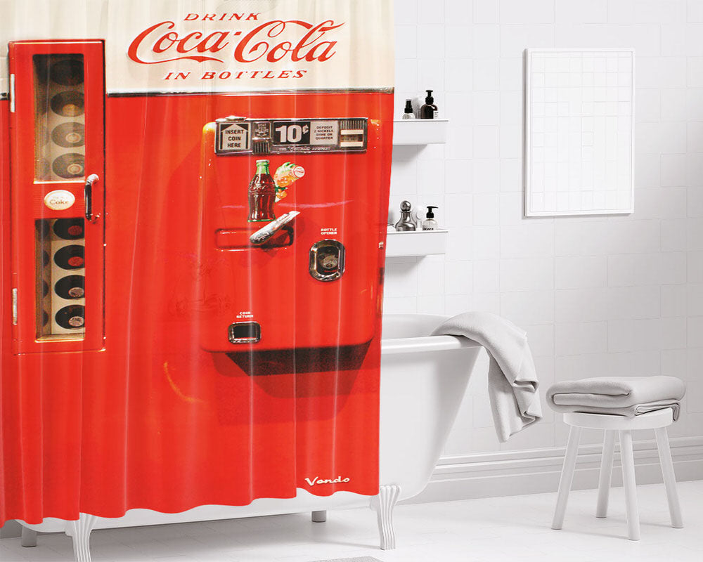 Vendo 81 Coca Cola Machine Bathroom Shower Curtain Fabric Waterproof | 66 X 72 Inch
