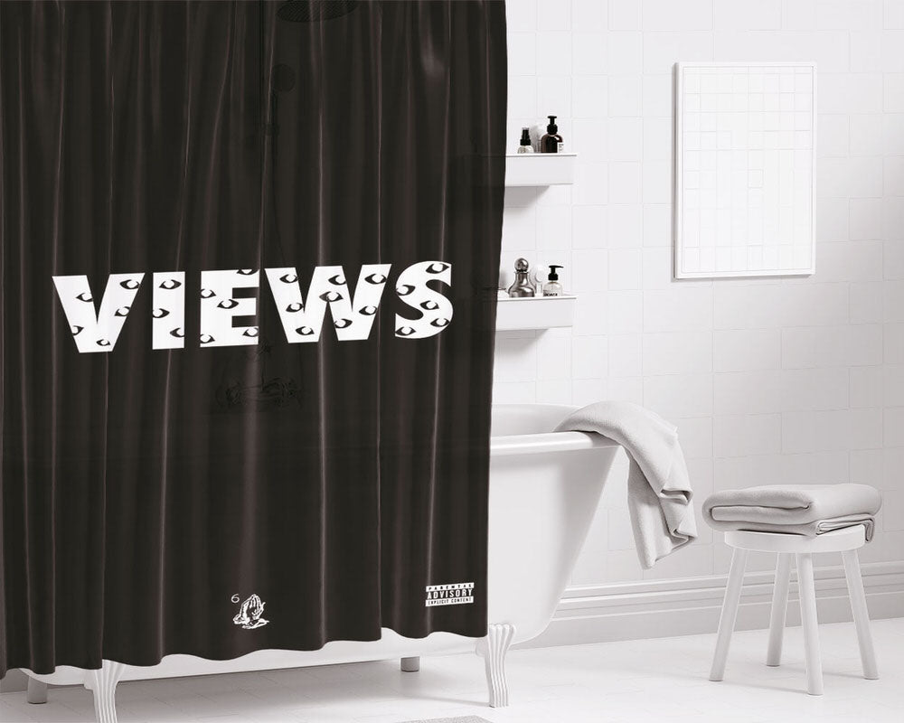 Views Eyes Logo 2 Bathroom Shower Curtain Fabric Waterproof | 66 X 72 Inch