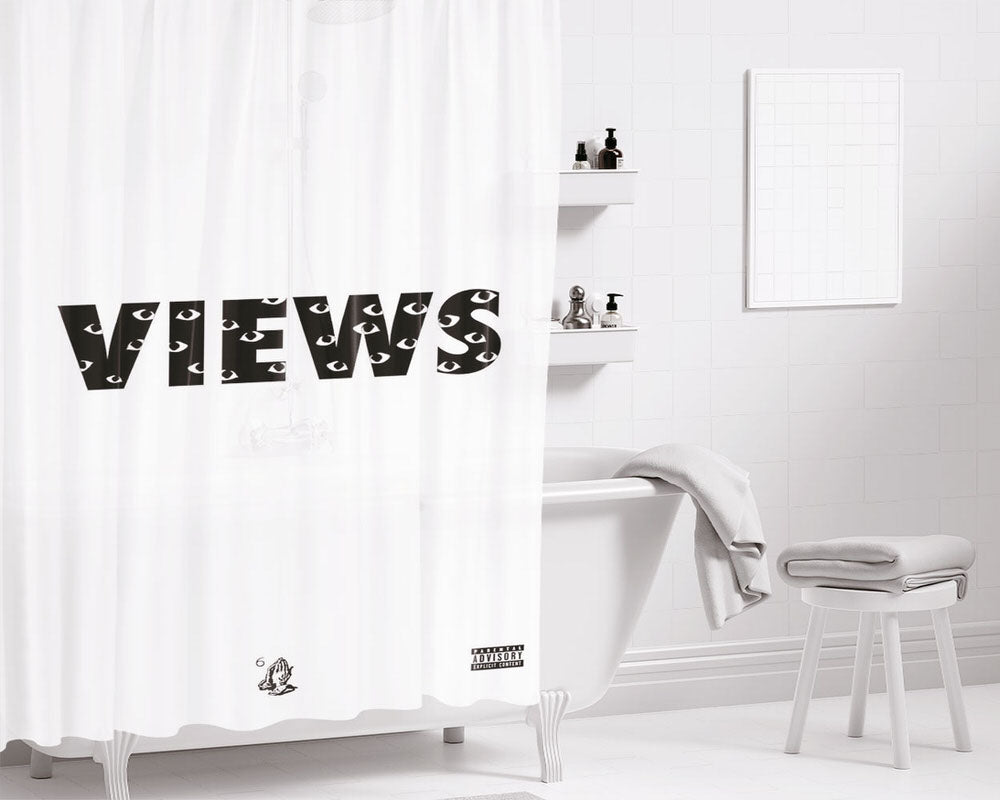 Views Eyes Logo Bathroom Shower Curtain Fabric Waterproof | 66 X 72 Inch