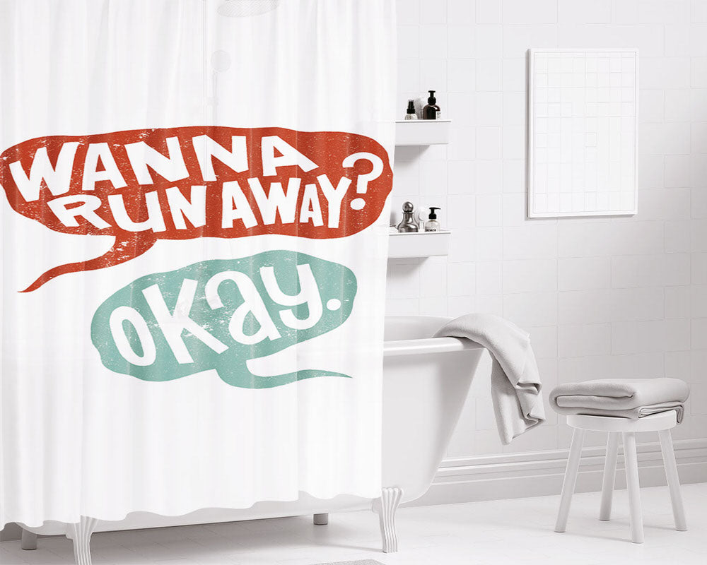 Wanna Runaway Bathroom Shower Curtain Fabric Waterproof | 66 X 72 Inch