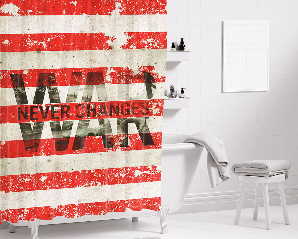 War Never Changes Bathroom Shower Curtain Fabric Waterproof | 66 X 72 Inch