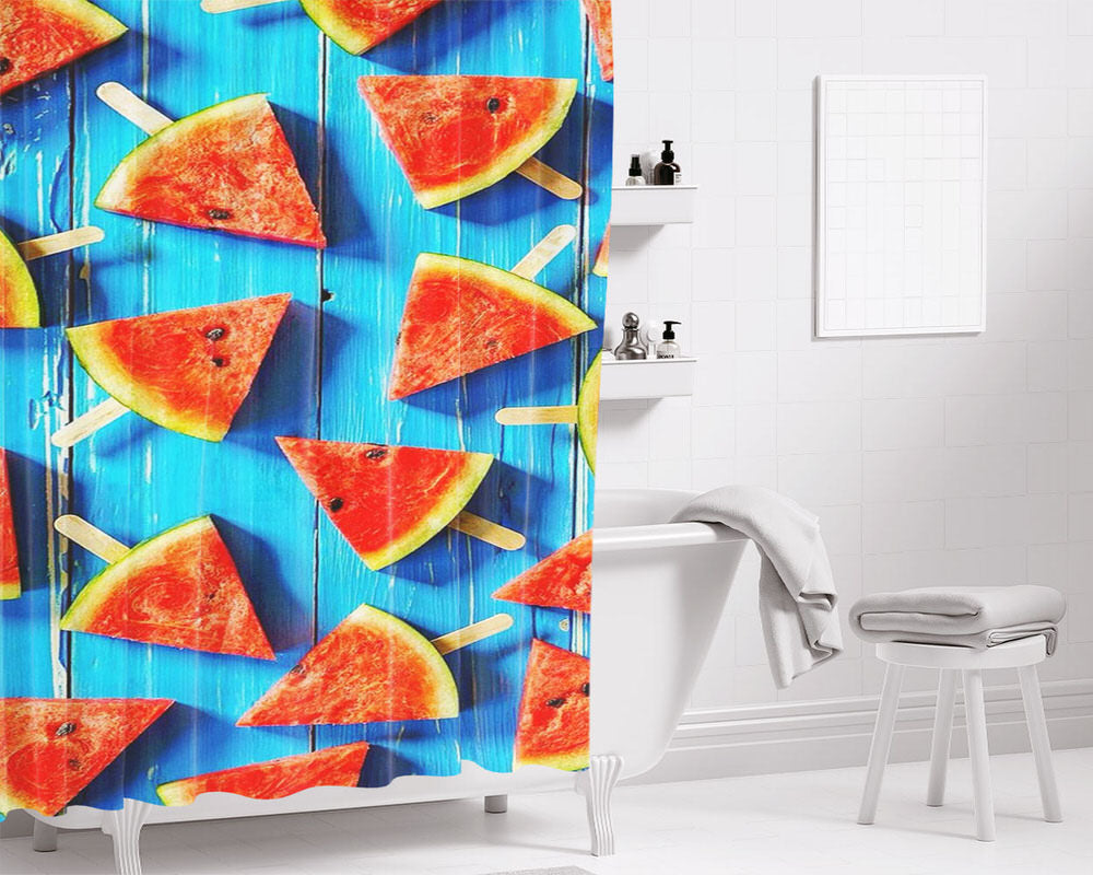 Watermellon Bathroom Shower Curtain Fabric Waterproof | 66 X 72 Inch