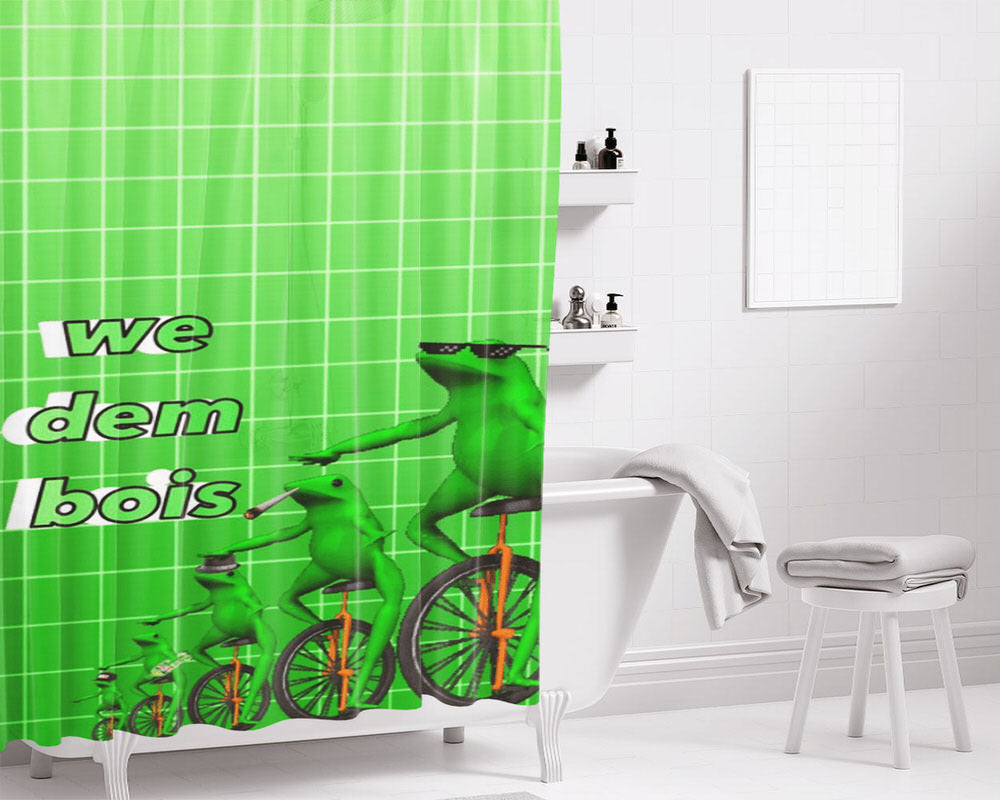 We Come In Peace Bathroom Shower Curtain Fabric Waterproof | 66 X 72 Inch