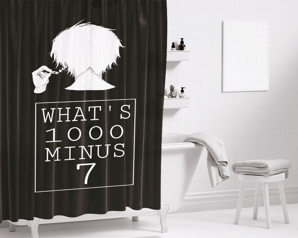 Whats 1000 Minus 7 Bathroom Shower Curtain Fabric Waterproof | 66 X 72 Inch