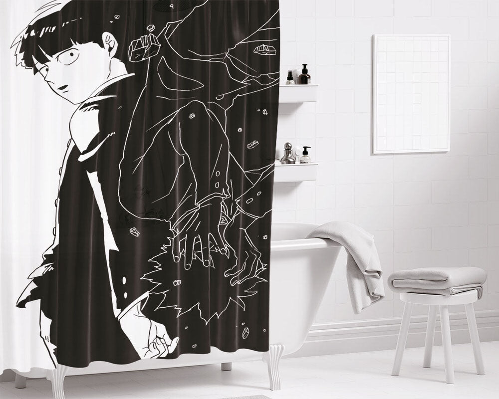 White T Poison Mob Bathroom Shower Curtain Fabric Waterproof | 66 X 72 Inch