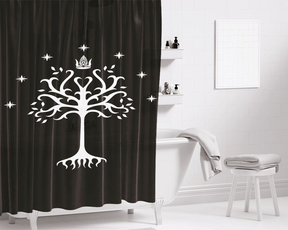 White Tree Of Gendor Bathroom Shower Curtain Fabric Waterproof | 66 X 72 Inch
