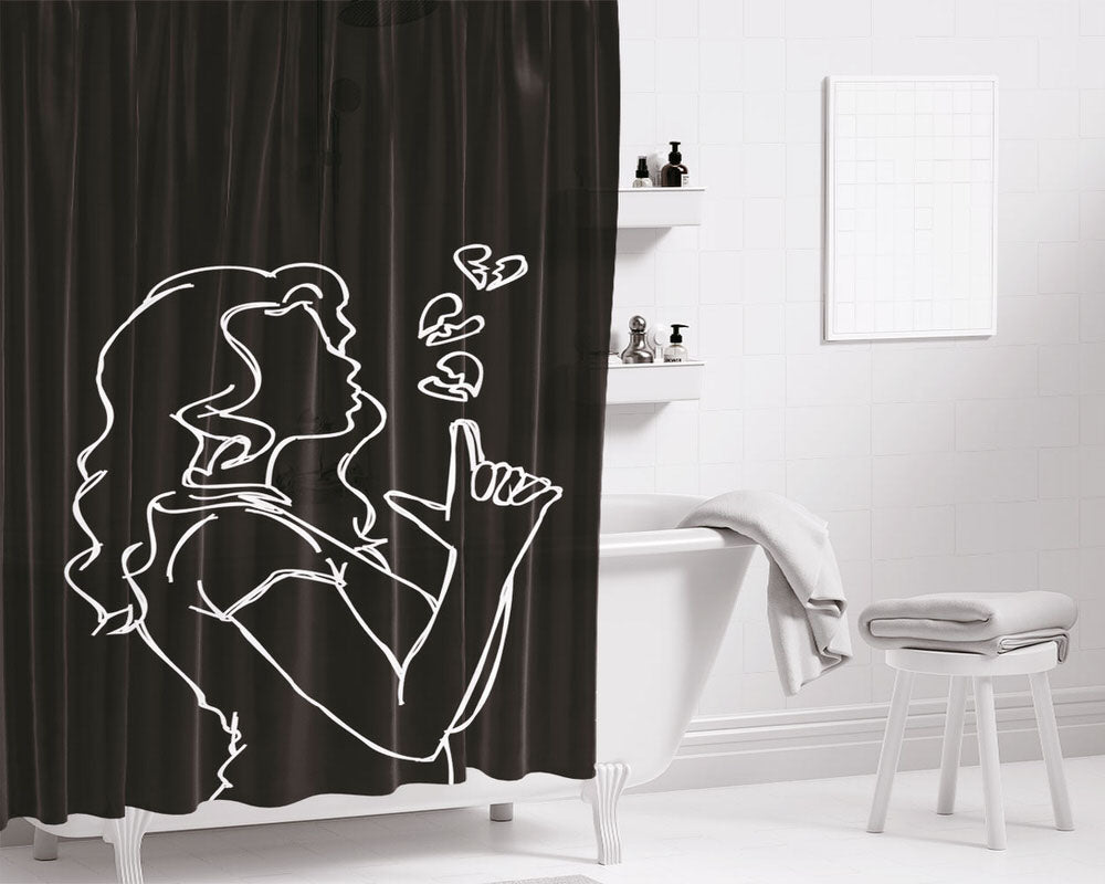 Women Art Bathroom Shower Curtain Fabric Waterproof | 66 X 72 Inch