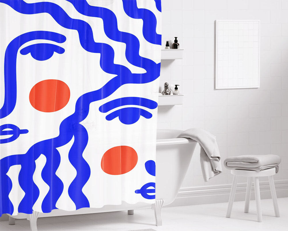 Wrap Magazine Bathroom Shower Curtain Fabric Waterproof | 66 X 72 Inch