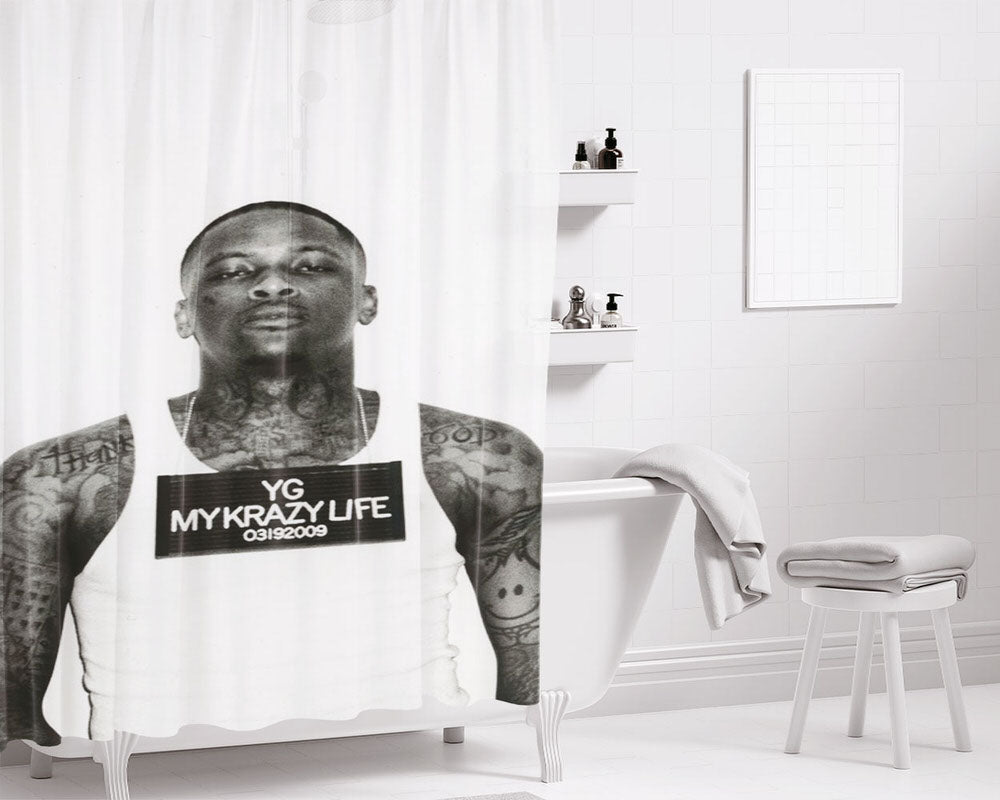 Yg My Krazy Life Album Bathroom Shower Curtain Fabric Waterproof | 66 X 72 Inch