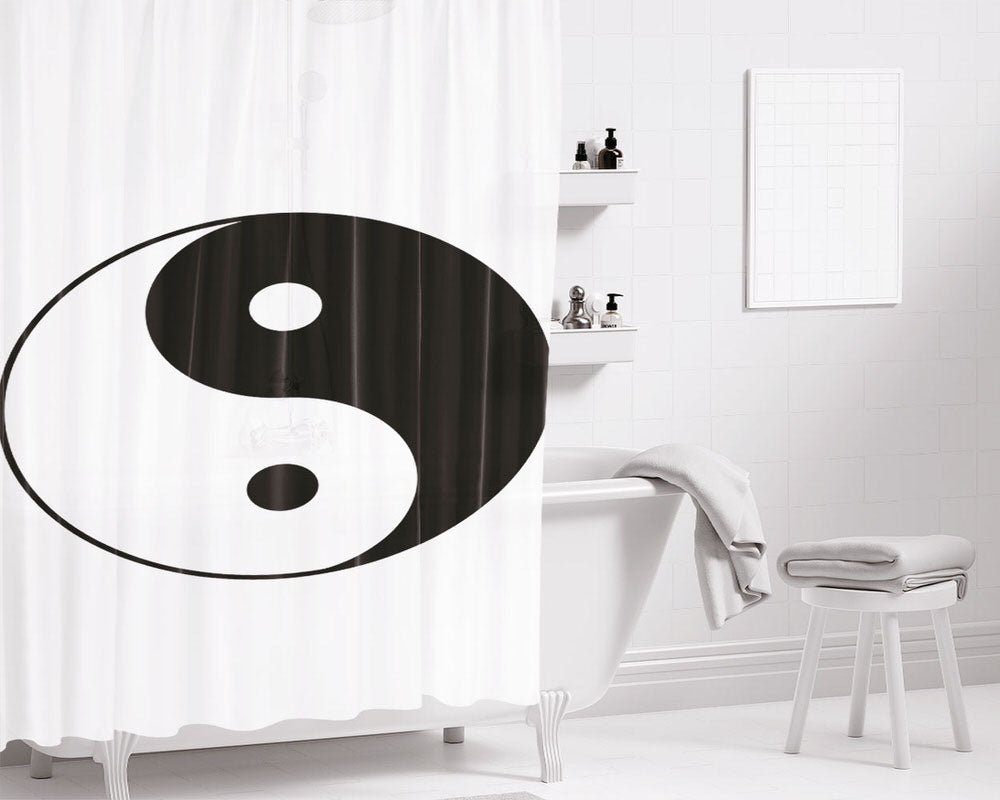 Ying & Yang Bathroom Shower Curtain Fabric Waterproof | 66 X 72 Inch