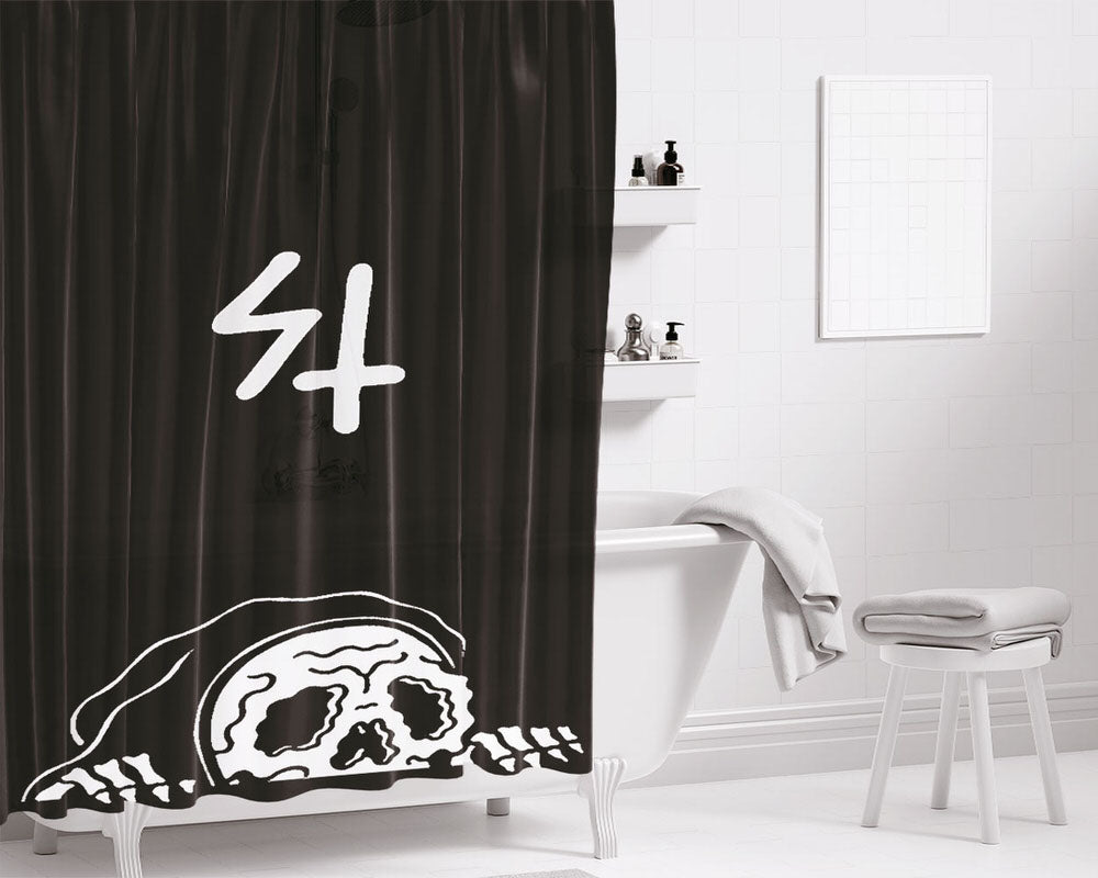 Zumiez Skull Black Bathroom Shower Curtain Fabric Waterproof | 66 X 72 Inch