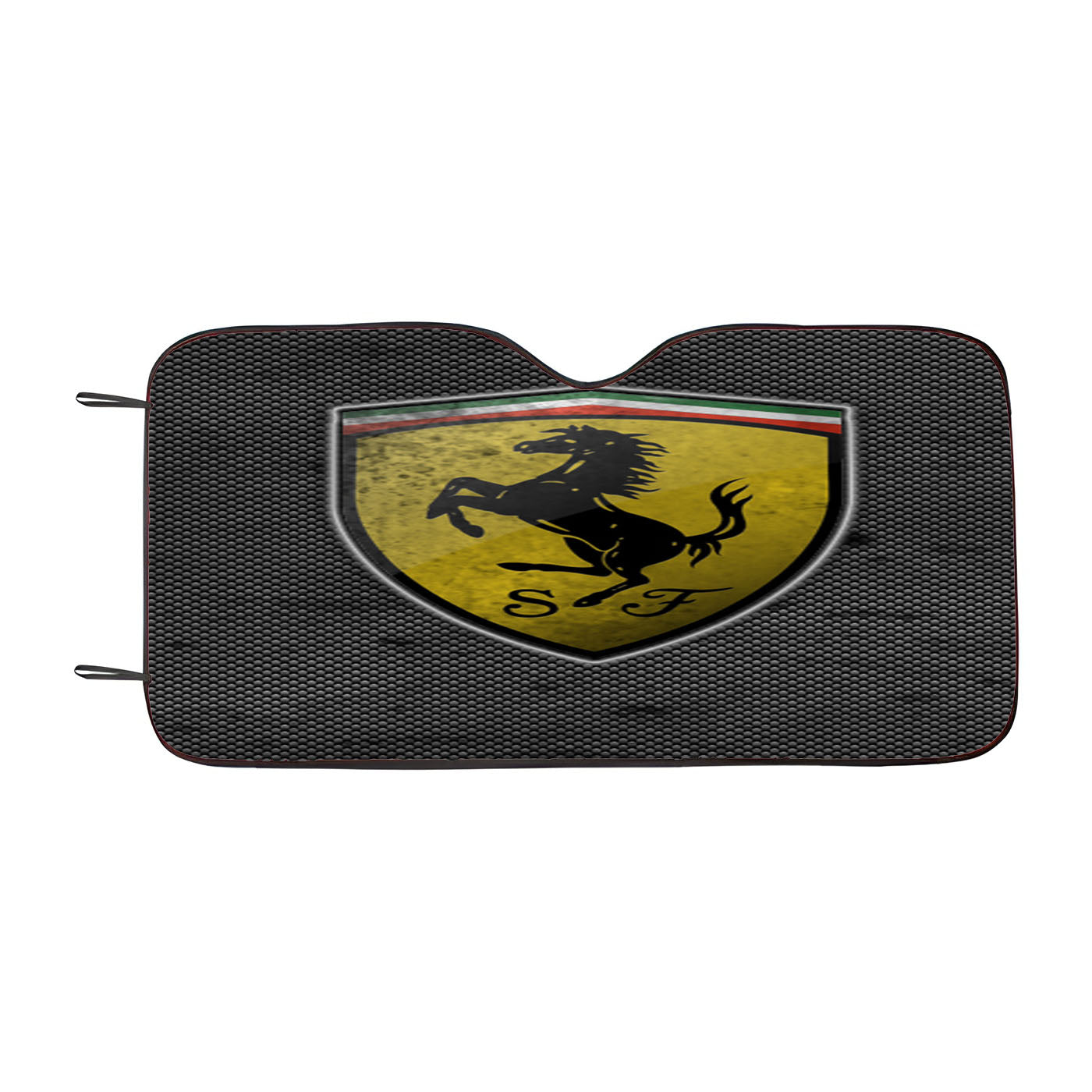 Ferrari Logo Black Grey Texture Car Auto Sun Shade Windshield Cover