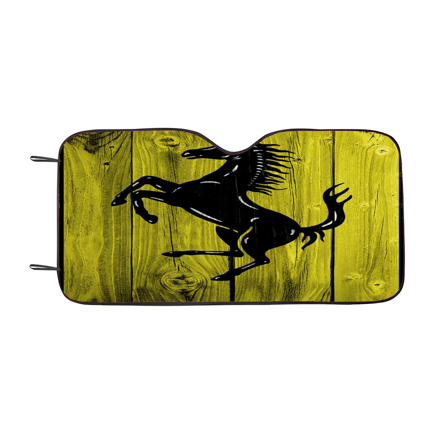 Full Ferrari Logo Dark Wood Wallpaper Car Auto Sun Shade Windshield Cover