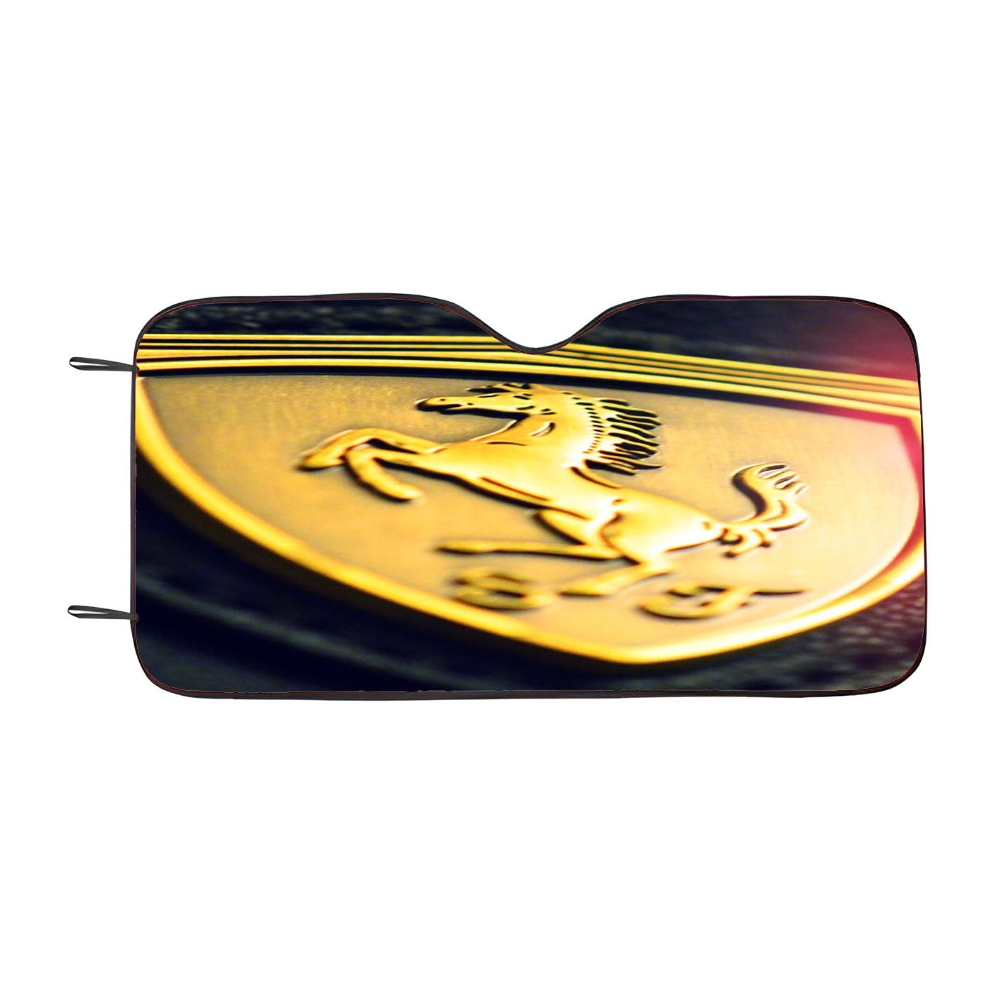 Gold Ferrari Logo Art Car Auto Sun Shade Windshield Cover