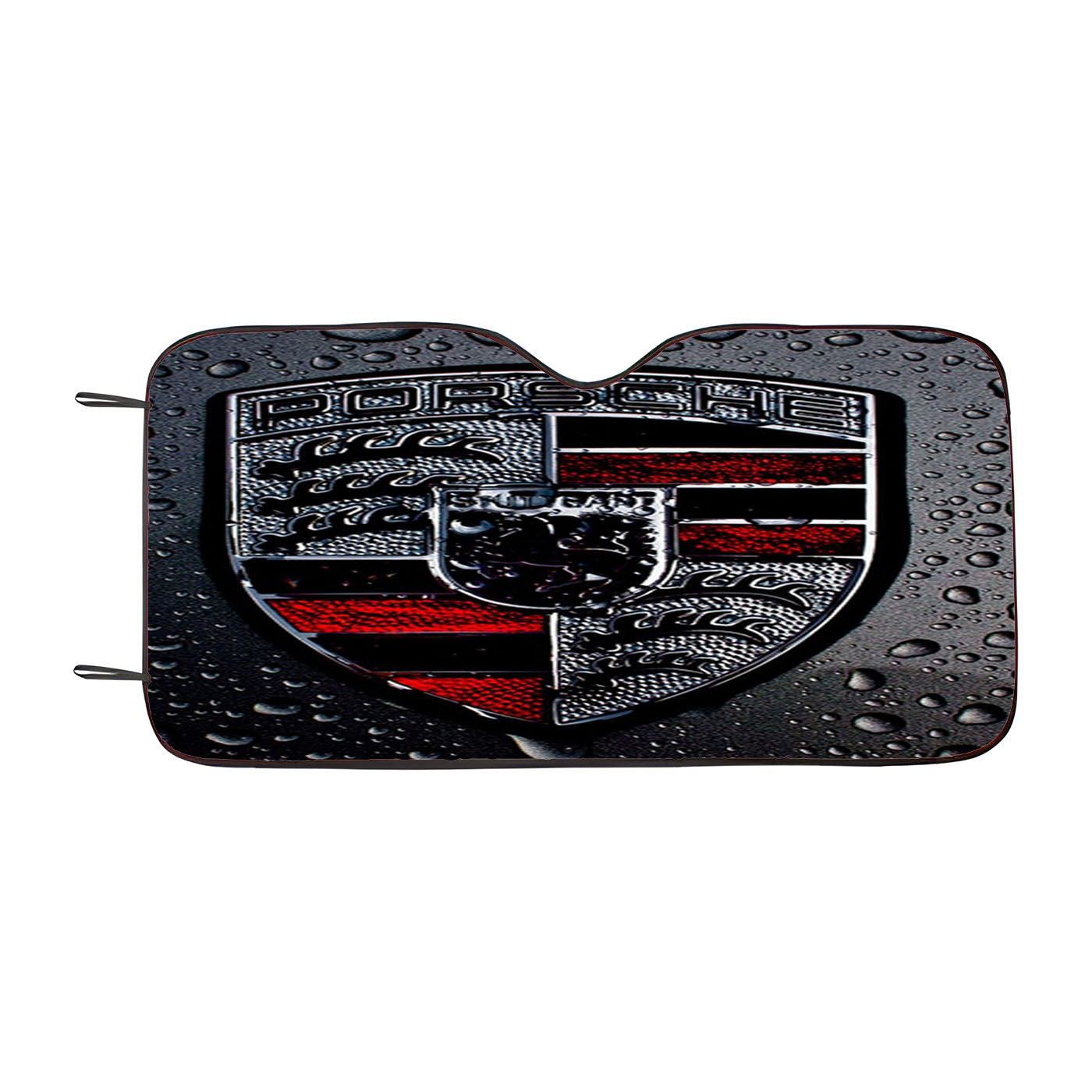 Porsche Black Rain Logo Car Auto Sun Shade Windshield Cover
