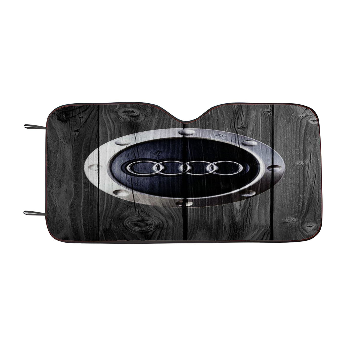 Audi Car Logo Dark Wood Wallpaper Car Auto Sun Shade Windshield Cover