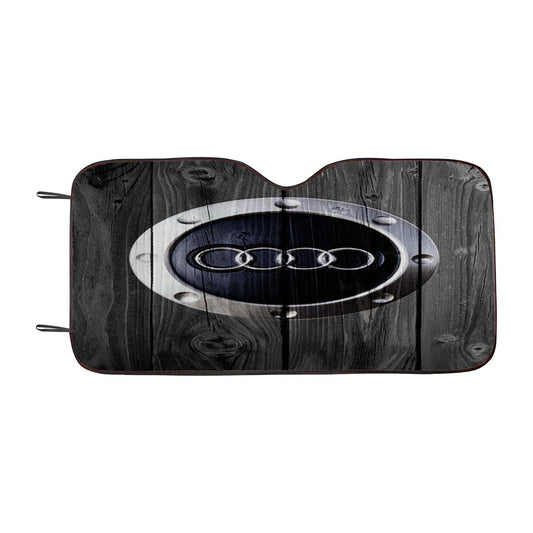 Audi Car Logo Dark Wood Wallpaper Car Auto Sun Shade Windshield Cover