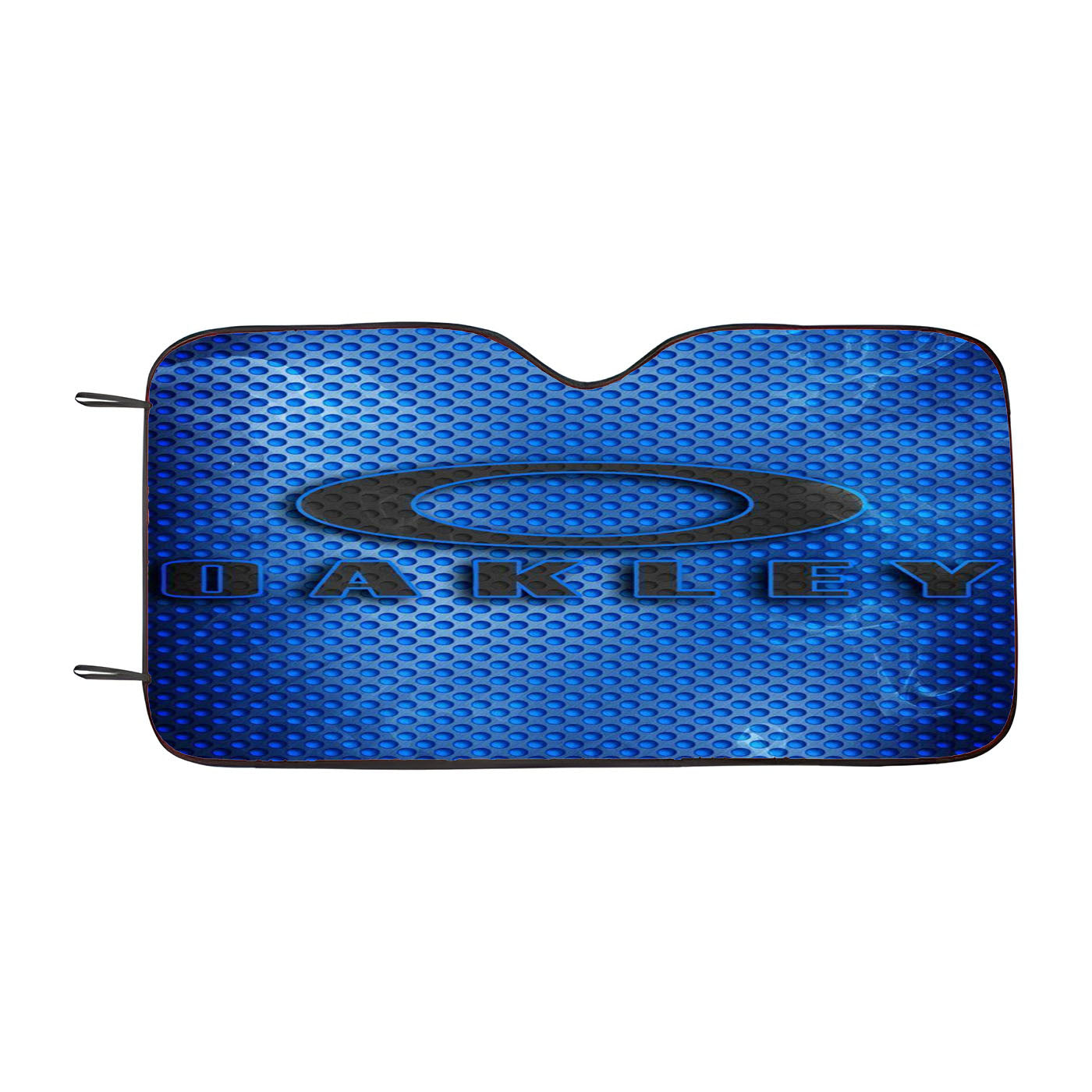 Blue Fiber Carbon Oakley Logo Wallpaper Car Auto Sun Shade Windshield Cover