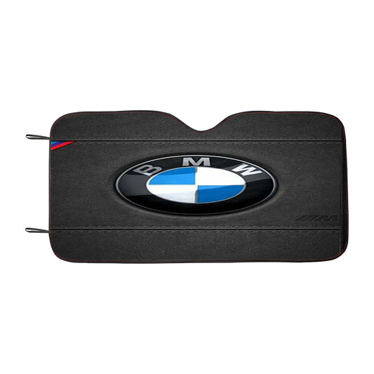Bmw 3M Logo Leather Car Auto Sun Shade Windshield Cover