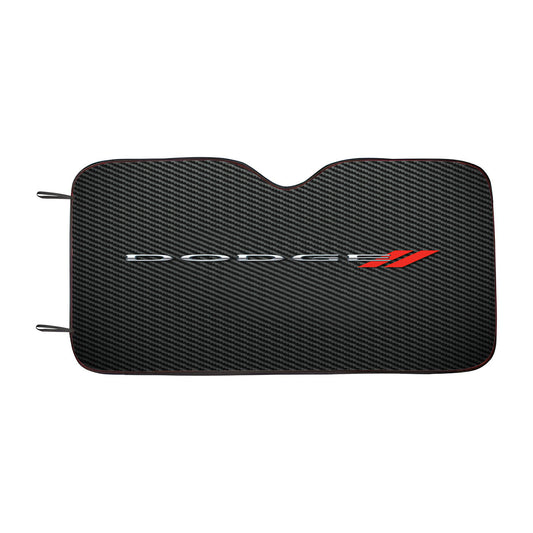 Dodge Carbon Fiber Logo Car Auto Sun Shade Windshield Cover